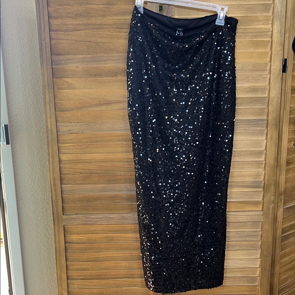 Forever 21 Sparkling Black Maxi Skirt